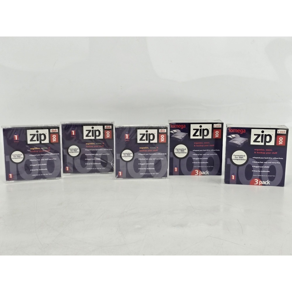 9‎ Lot - NEW - ZIP DISK 100MB Floppy Blank Storage Media -iomega IBM Formatted
